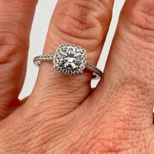 Nataliya V Collister NVC Sterling Silver CZ Engagement Solitaire Ring size 9